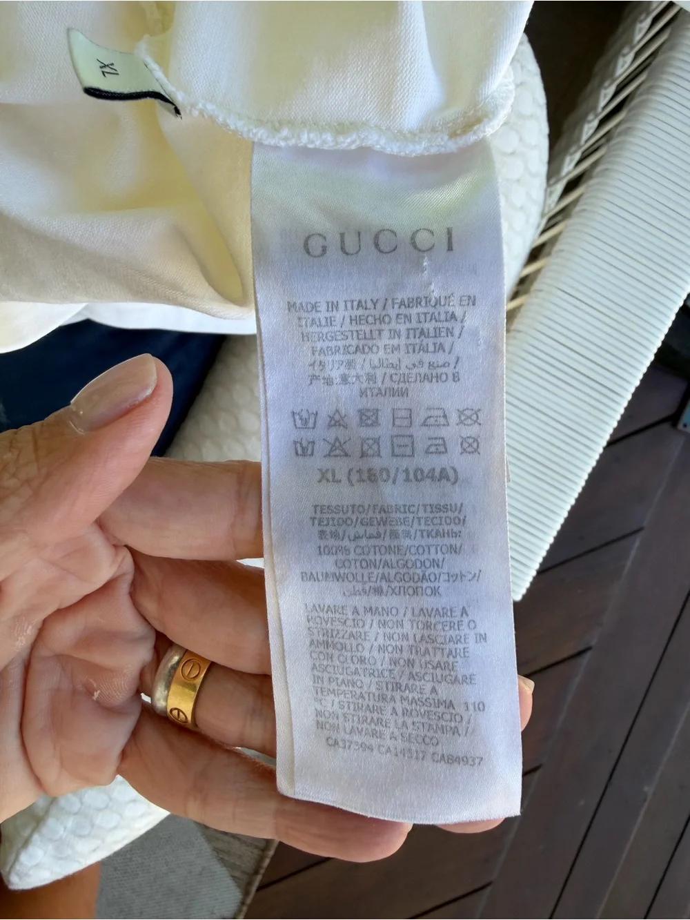 Authentic Gucci Original Gucci Logo Graphic T-Shirt White Men’s XL Made in Italy